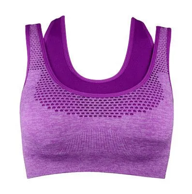 icyzone Double Layer Seamless Sports Bra High Impact Racerback Yoga Sports Bra