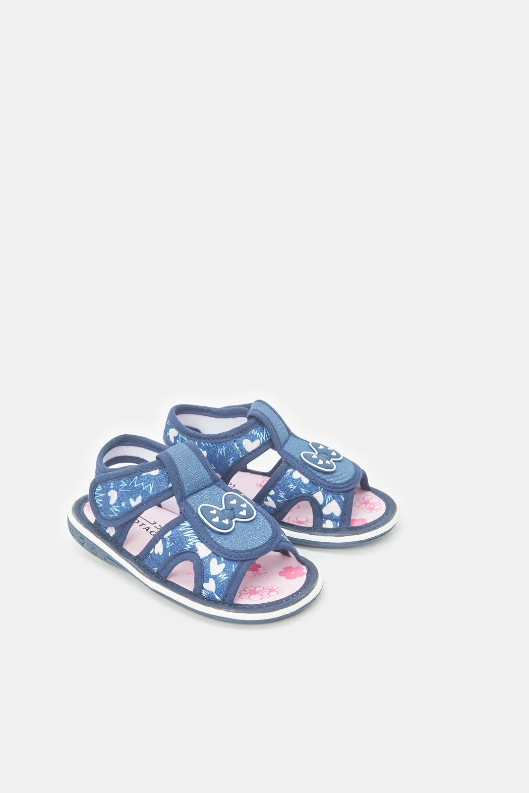 Infant Girls Blue Denim Bow Sandal