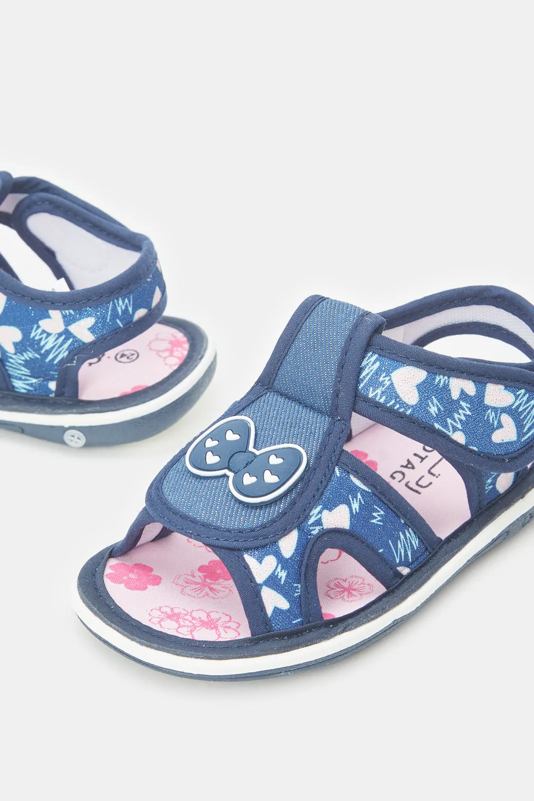 Infant Girls Blue Denim Bow Sandal