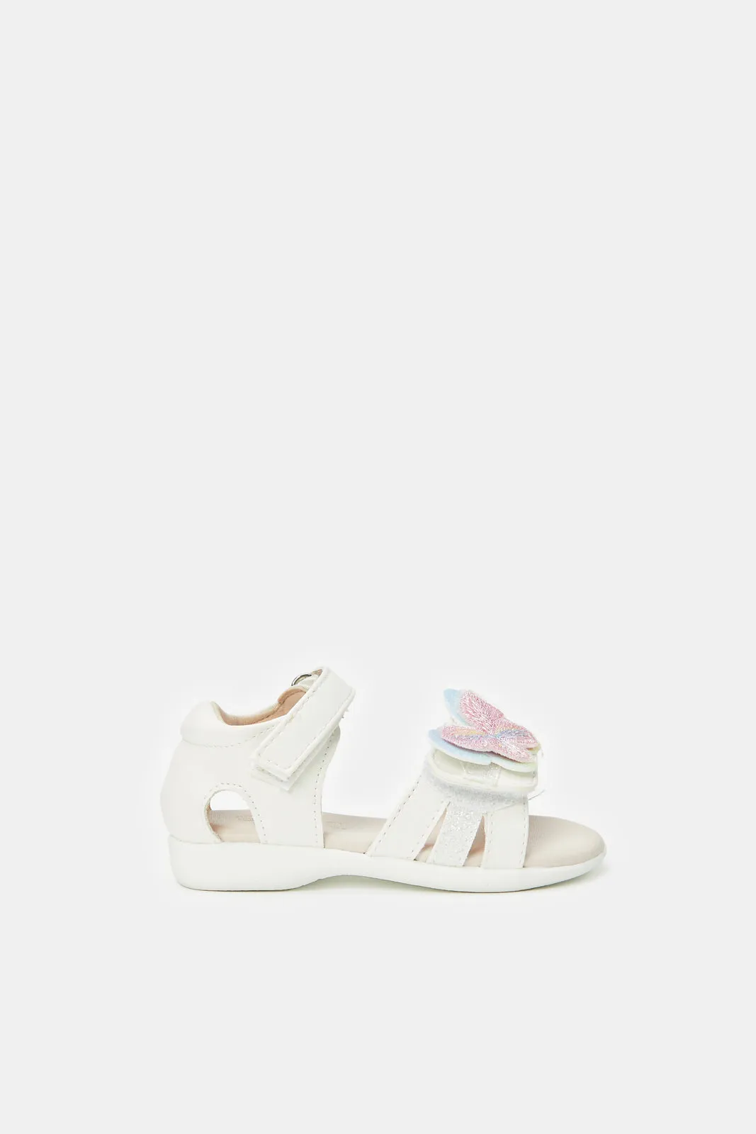 Infant Girls Cream Butterfly Sandals