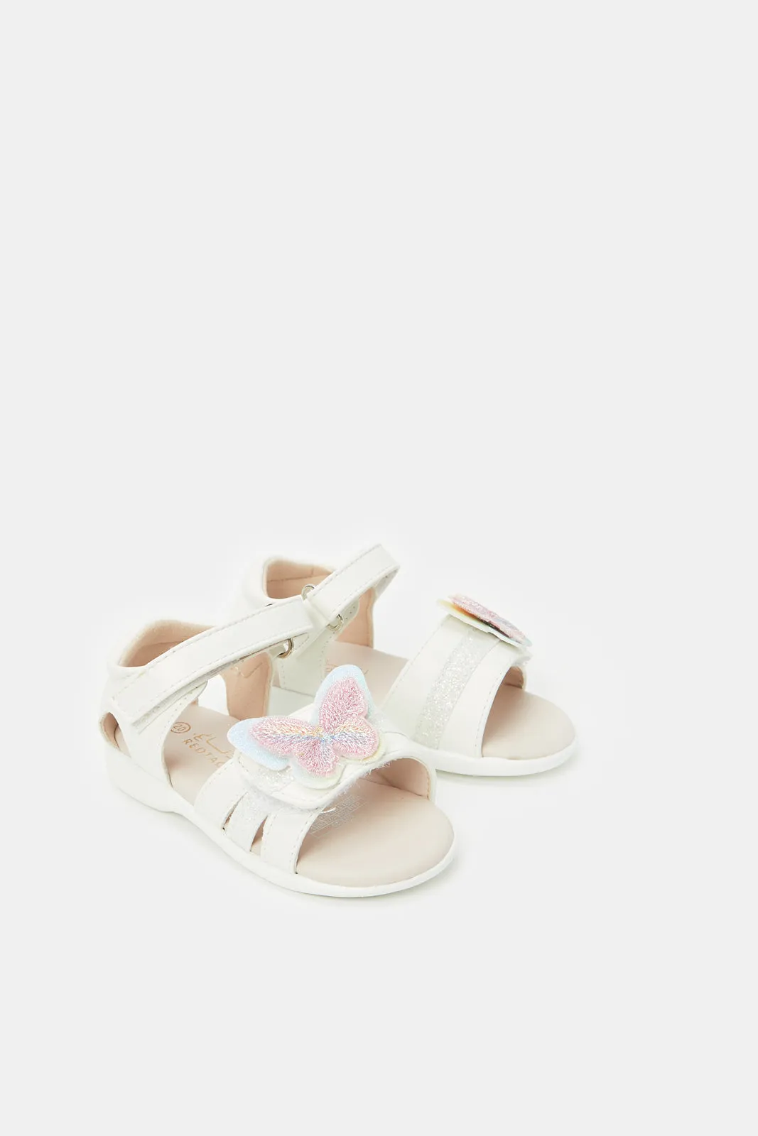 Infant Girls Cream Butterfly Sandals