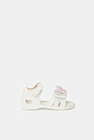 Infant Girls Cream Butterfly Sandals