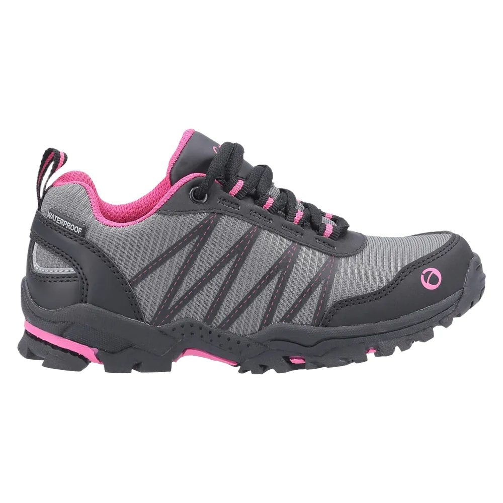 Kids Littledean Hiking Waterproof Shoes Pink/Grey