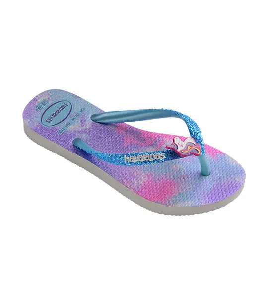 Kids Slim Glitter II - White/Blue Water