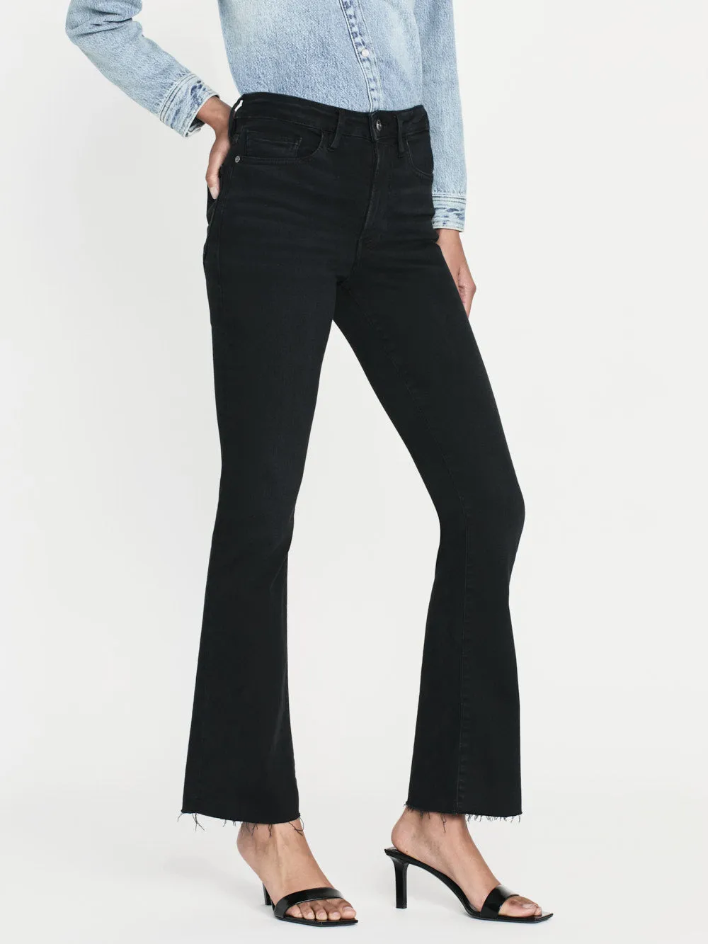 Le Crop Mini Boot Raw Fray -- Blackthorn