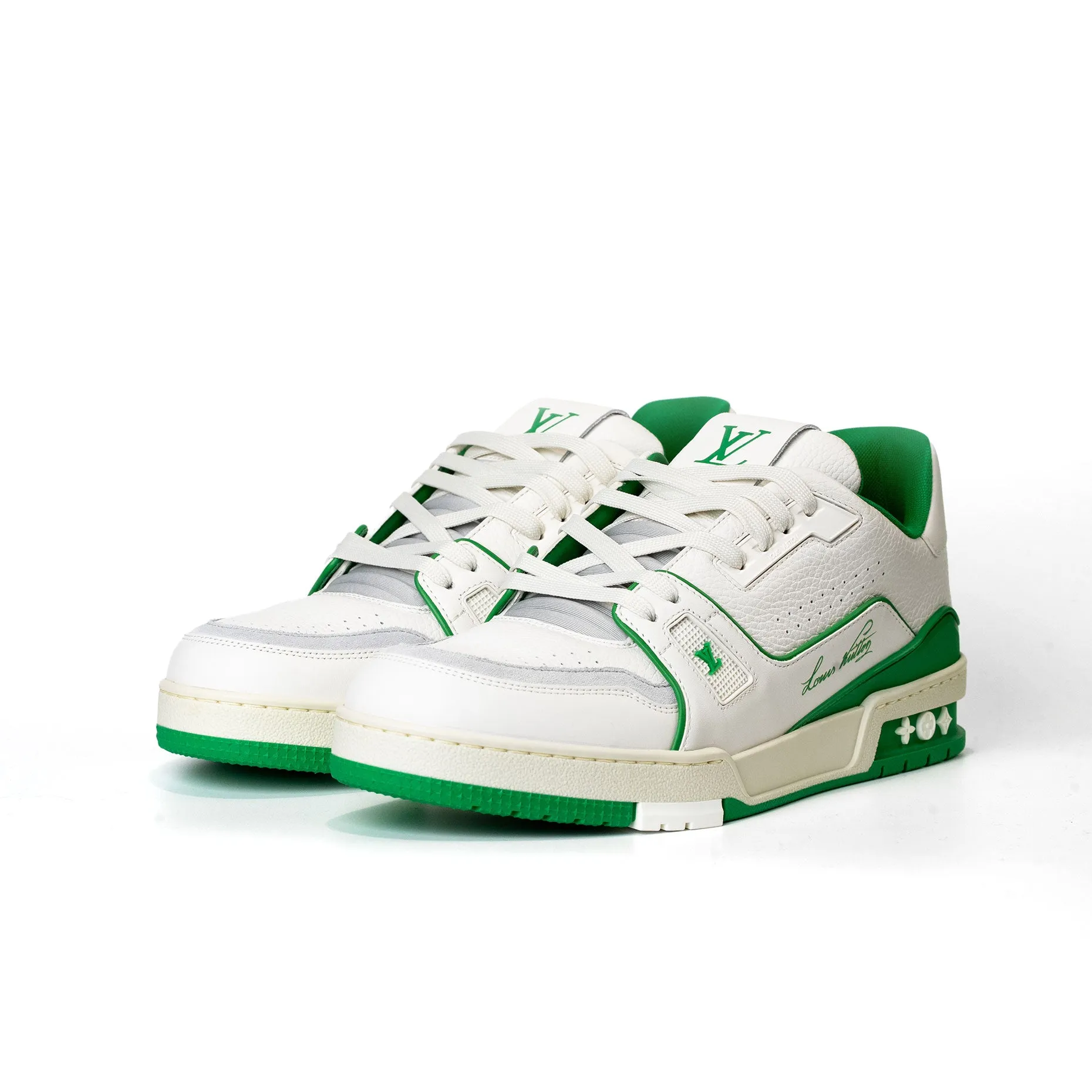 Louis Vuitton LV Trainer White Green