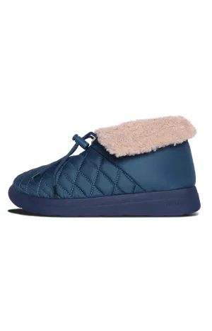 Malibu Sandals Little Dume Hi-Top Slipper Boots - Marine Blue/Beige