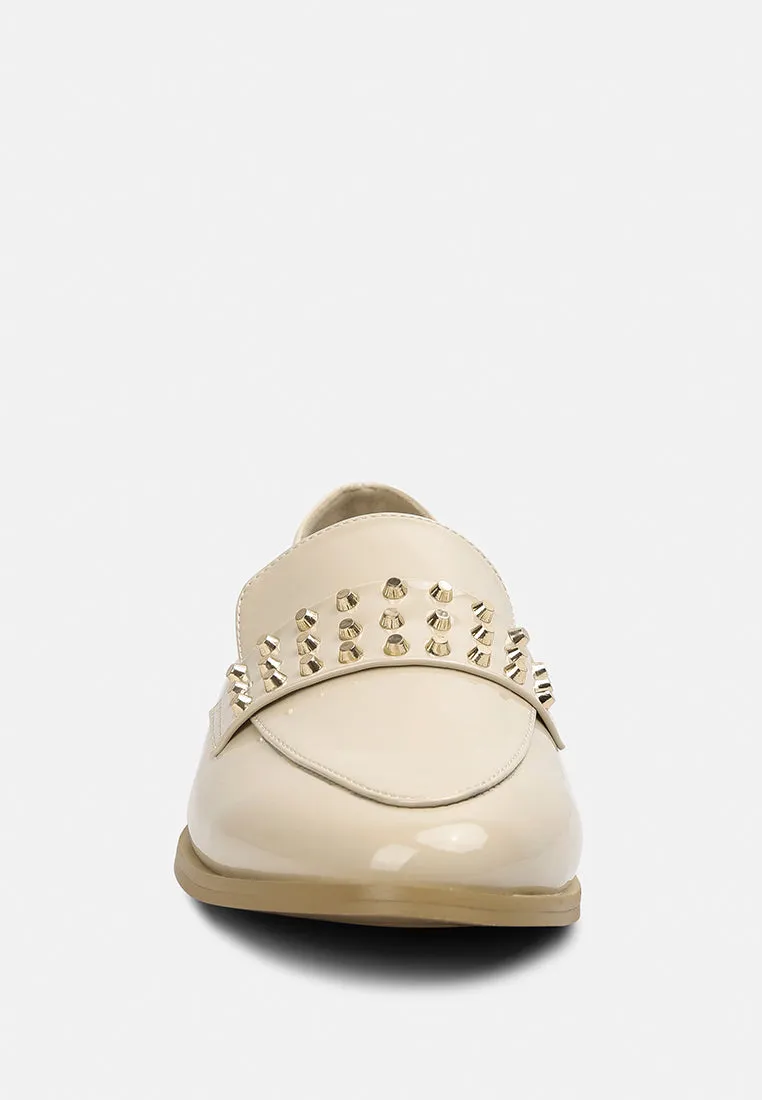 Meanbabe Semicasual Stud Detail Patent Loafers