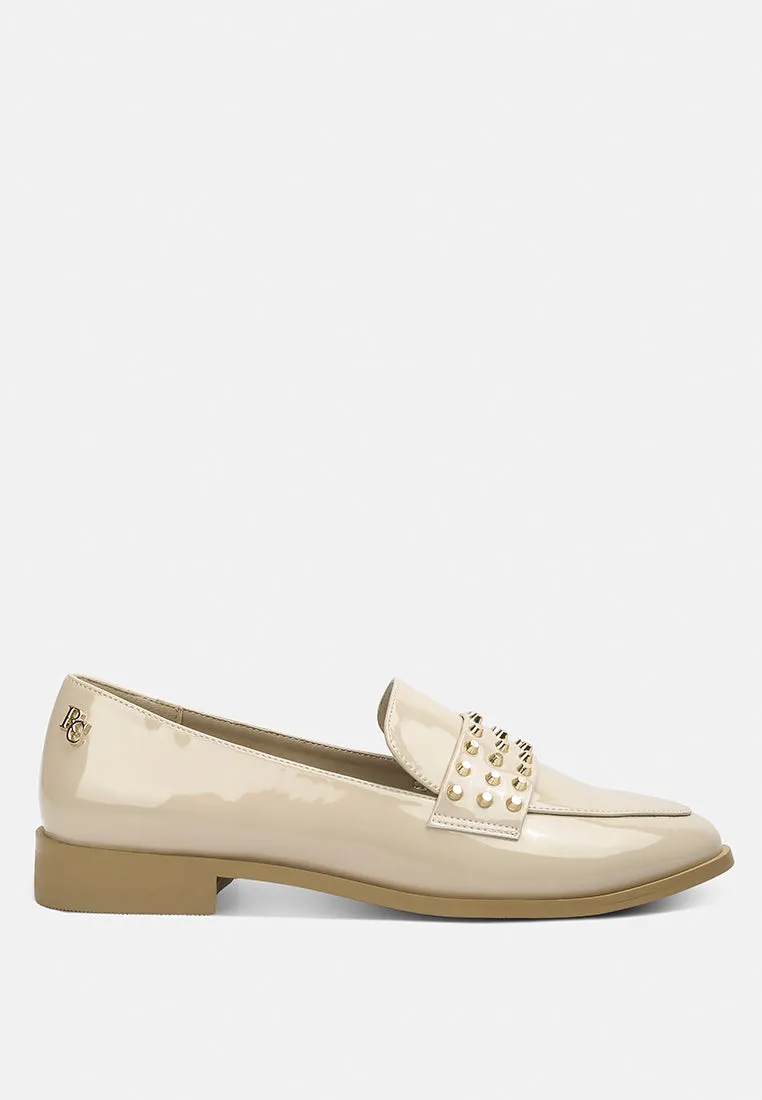 Meanbabe Semicasual Stud Detail Patent Loafers