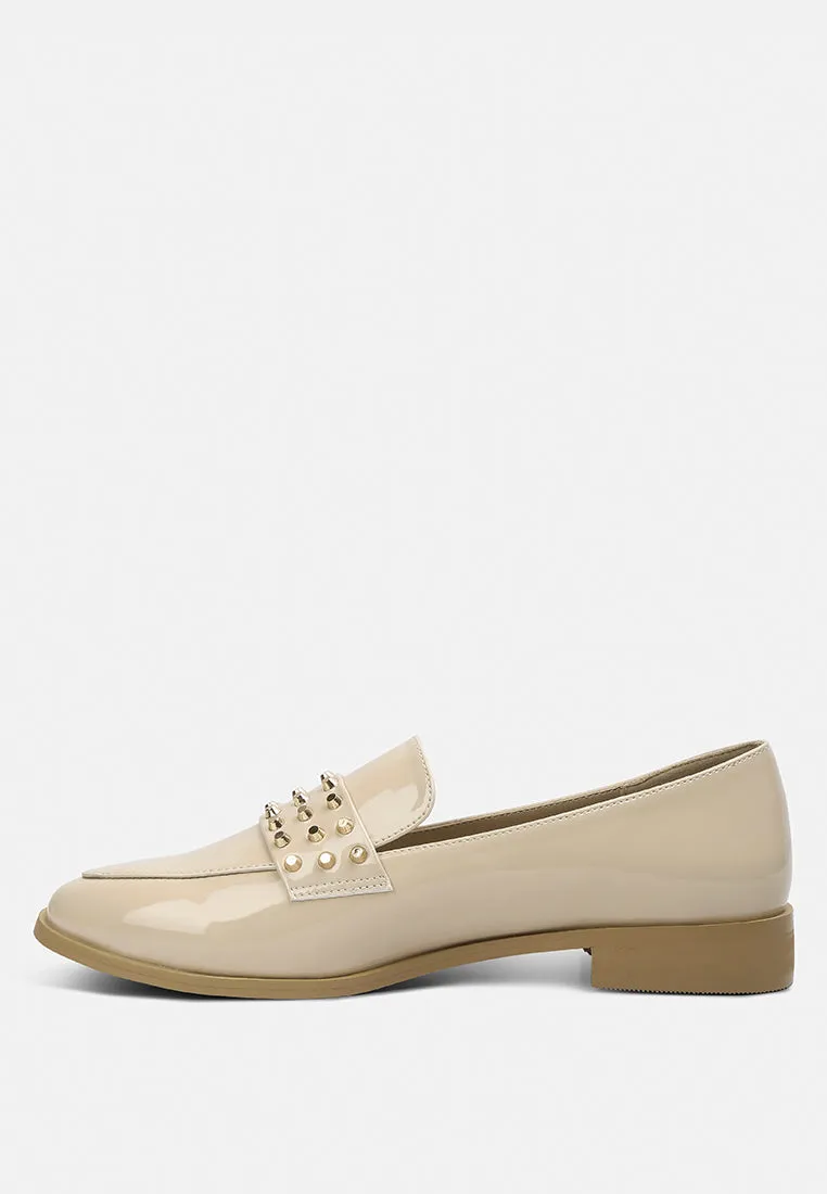 Meanbabe Semicasual Stud Detail Patent Loafers