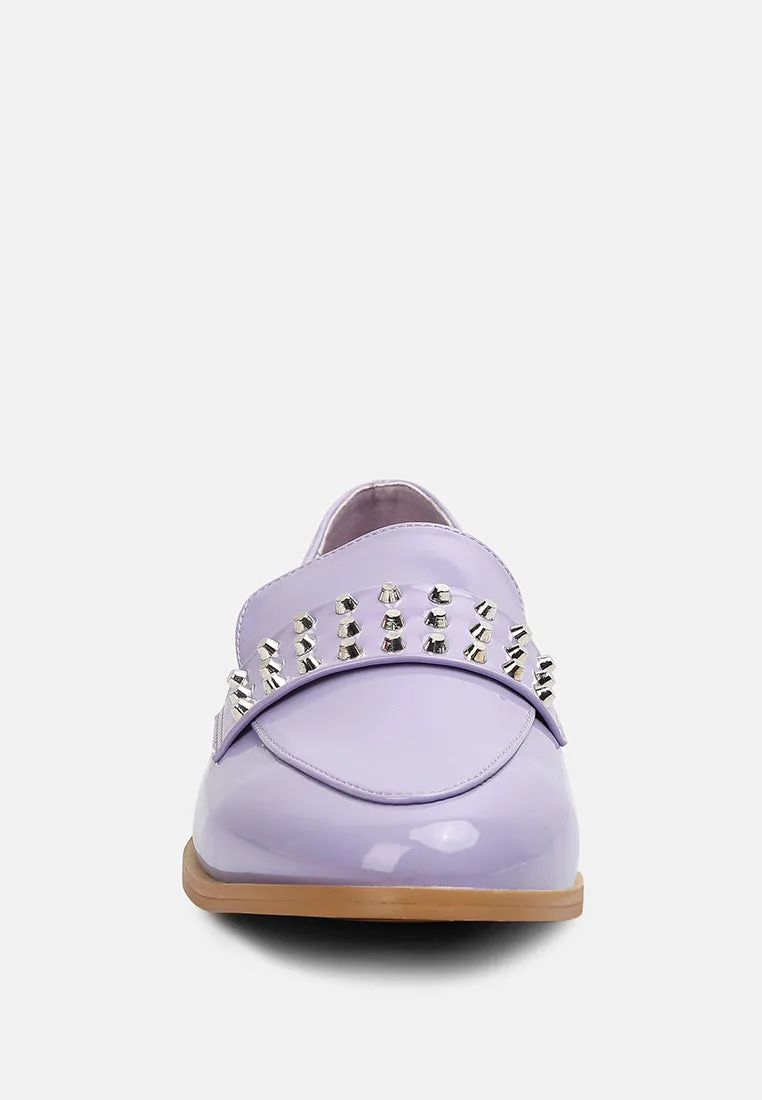 Meanbabe Semicasual Stud Detail Patent Loafers