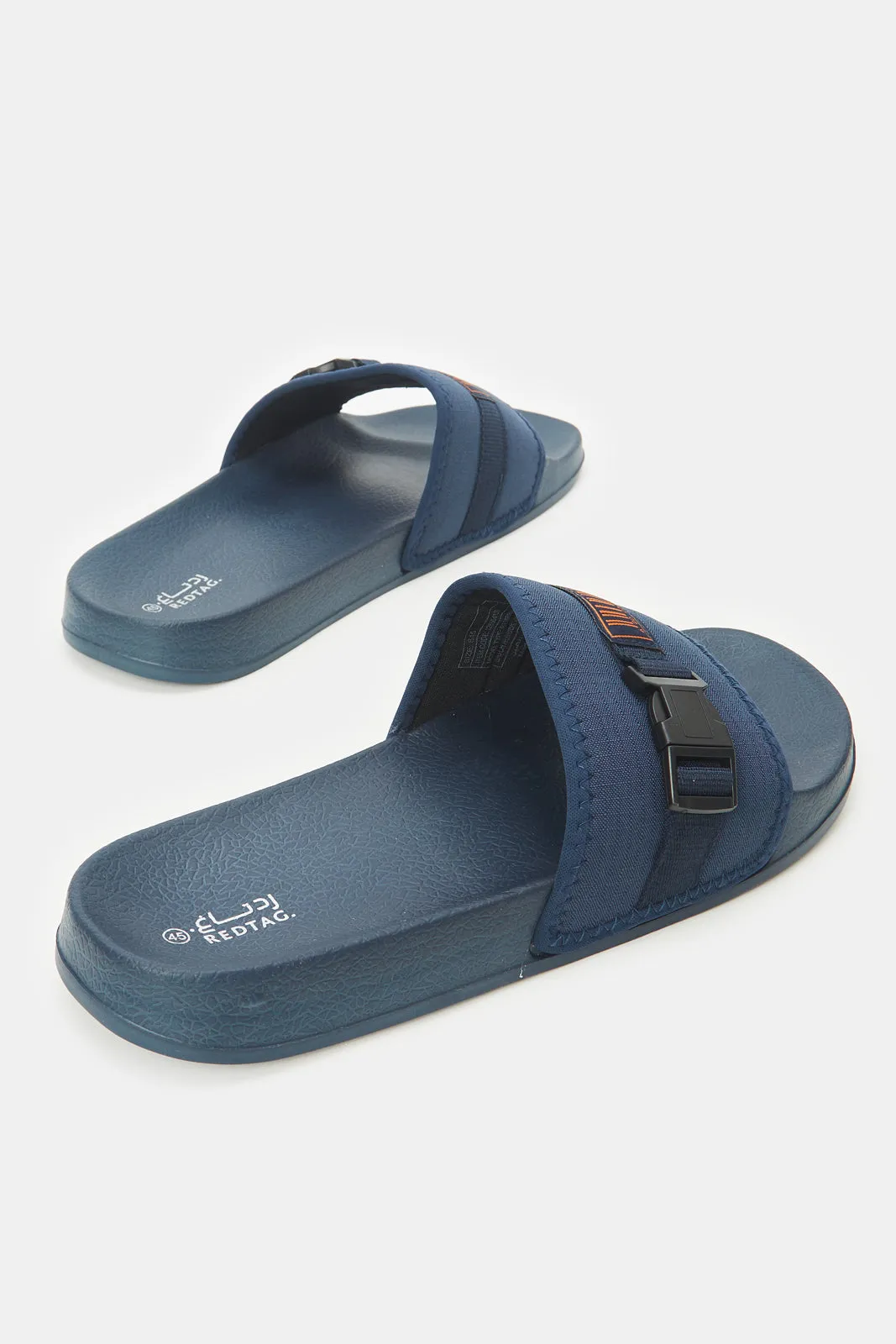 Men Navy Buckle Slide