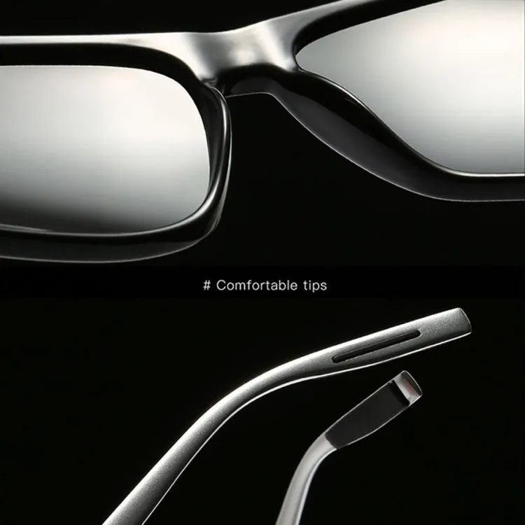 Men Retro Fashion Aluminum Magnesium Frame UV400 Polarized Sunglasses (Black Tarnish  Grey)