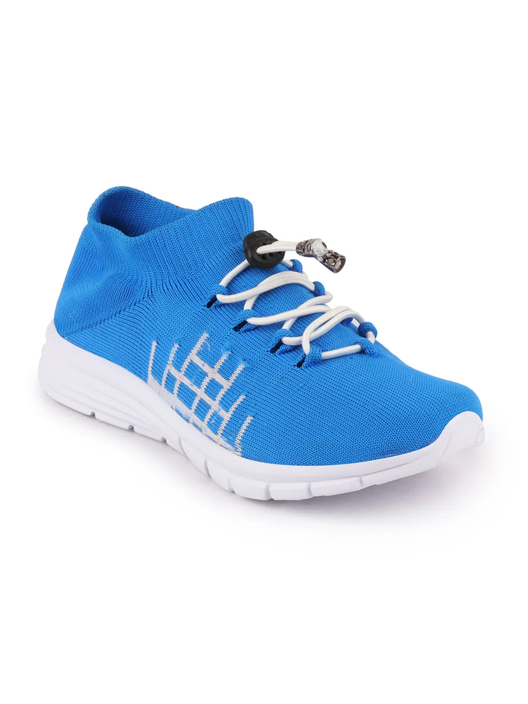 Men Sky Blue Sports Lace-Up Walking Shoes