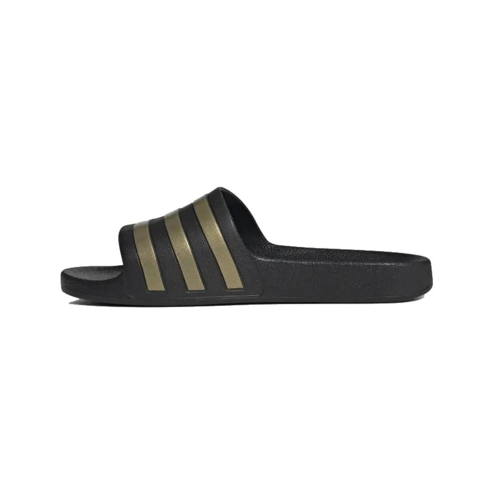 Men's Adilette Aqua Slide (Core Black/Gold Metallic/Core Black)