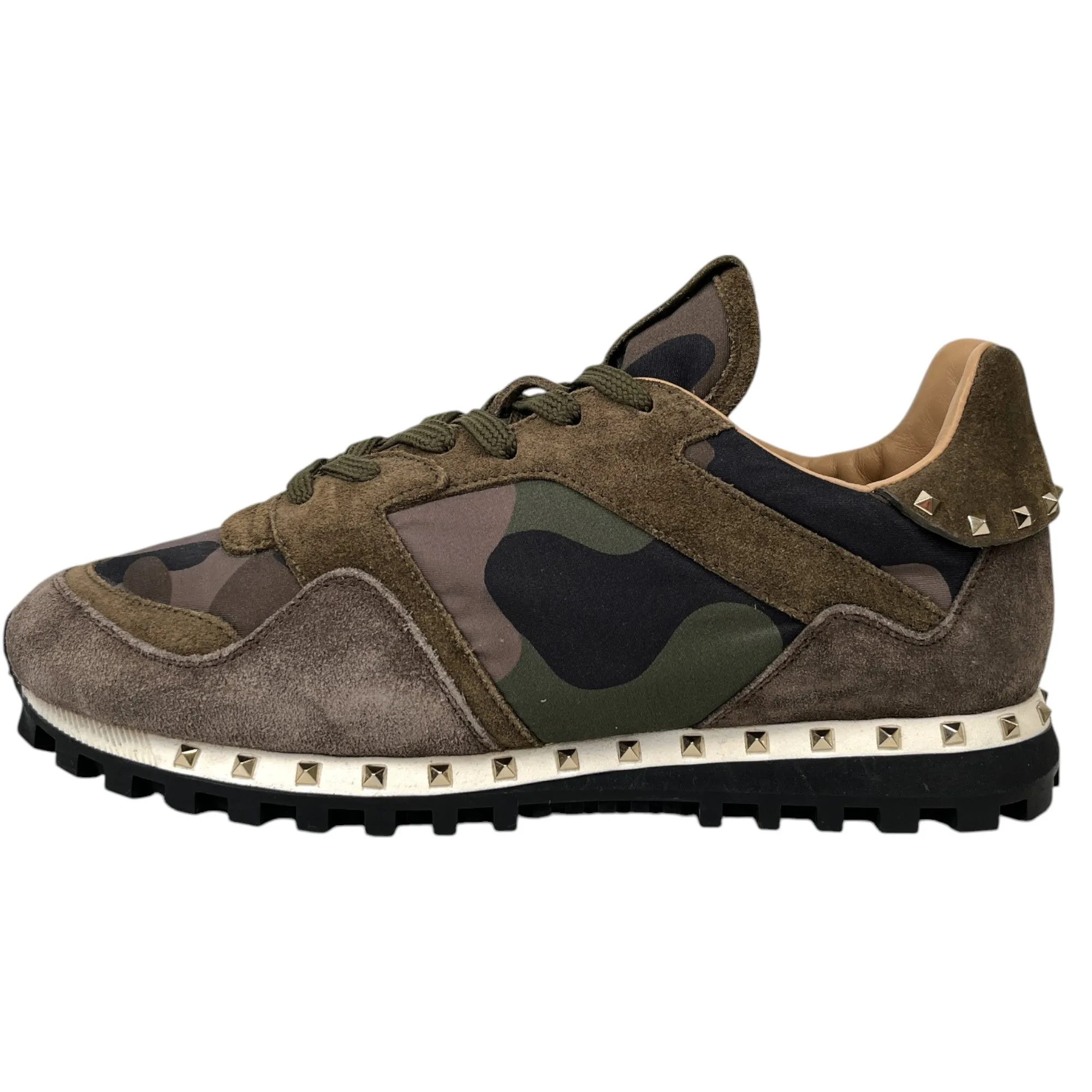 Men's Rockstud Low Trainers Khaki Size EU 41 / UK 7