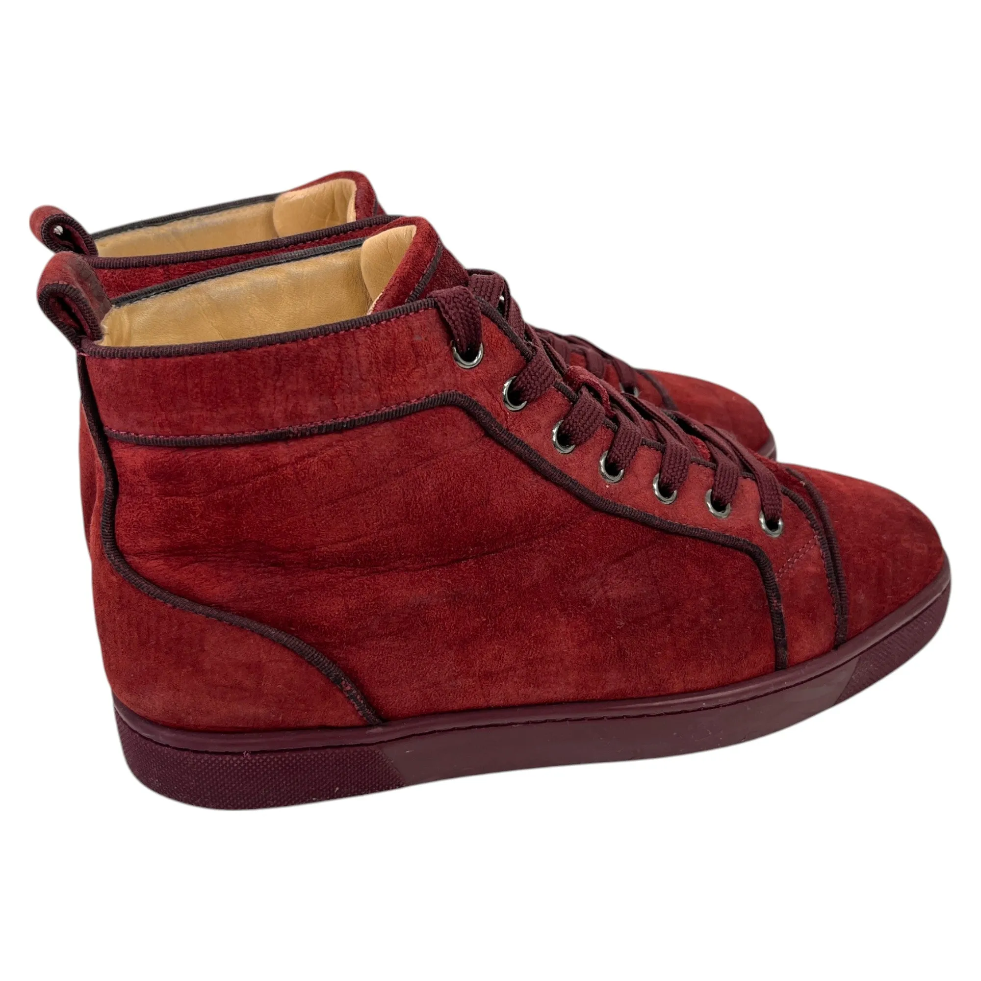 Men's Suede Croc Effect High Trainers Burgundy Size EU 40 / UK 6