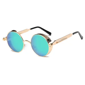 Metal Round Frame Steampunk Retro Sunglasses for Men Women(5)