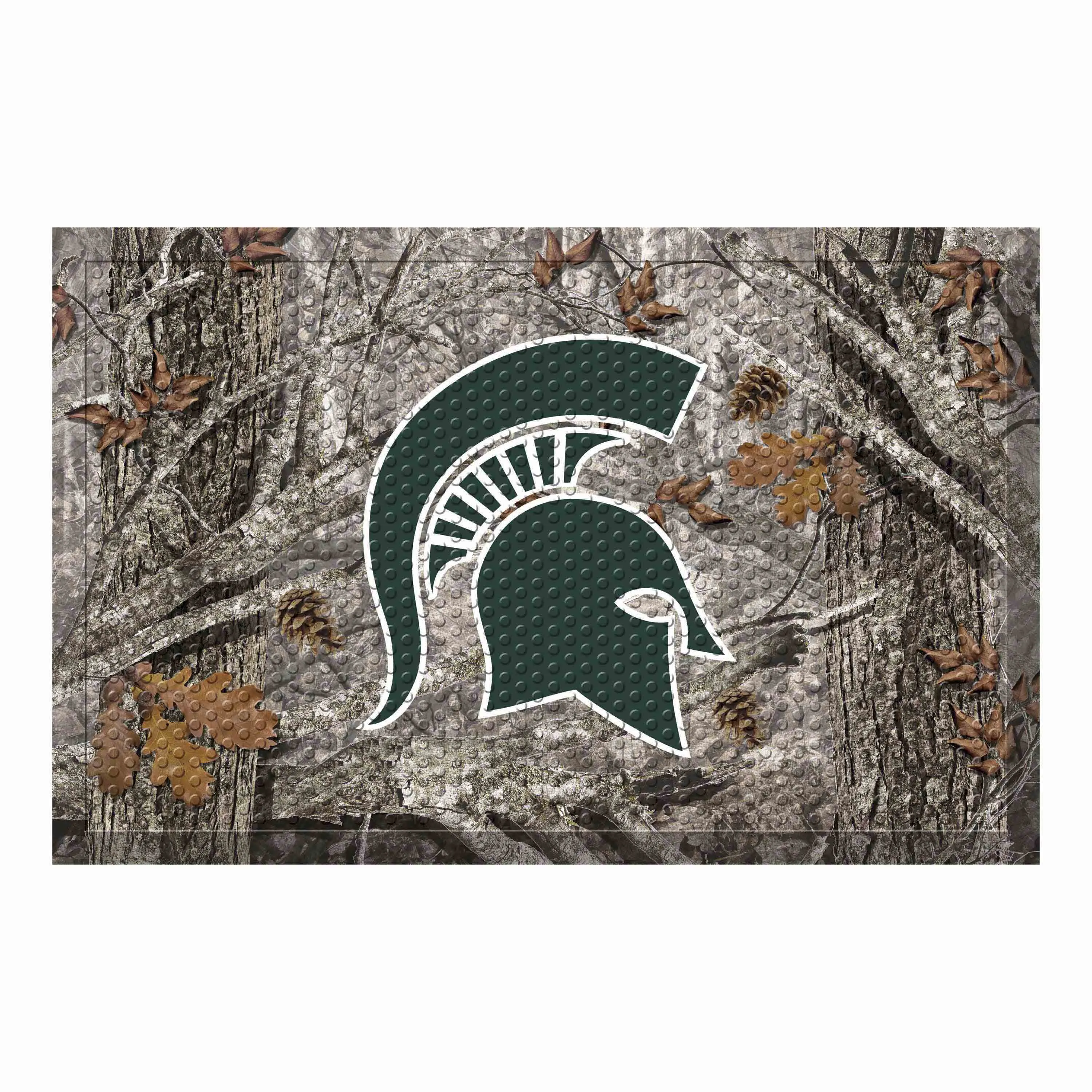 Michigan State Spartans Rubber Scraper Door Mat, Camo Color