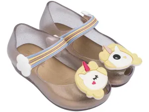 Mini Melissa Clear Tinted Glitter Unicorn Shoes