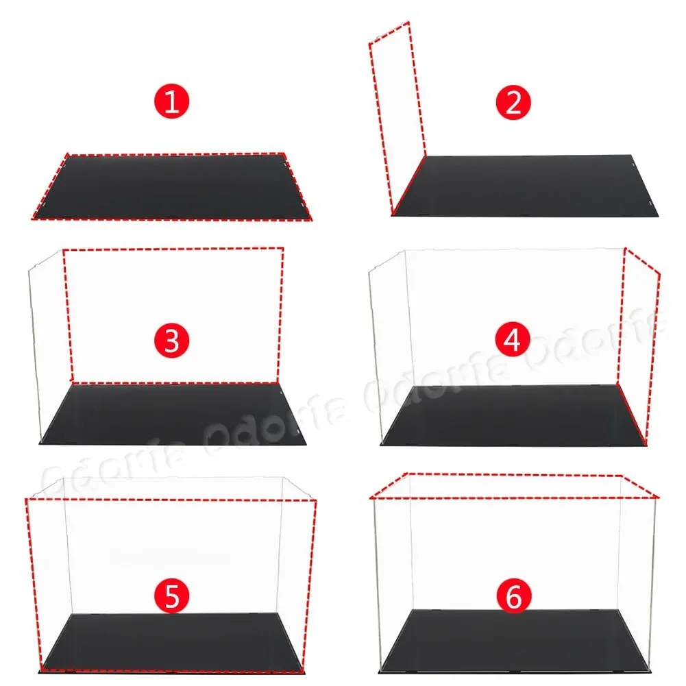 MOC NON  Display: 30/35/43/52/56cm Large Acrylic Display Case Dustproof Clear Box Cabinet for Action Figure Collectibles Model Doll Scale *A*