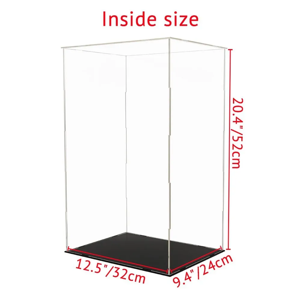 MOC NON  Display: 30/35/43/52/56cm Large Acrylic Display Case Dustproof Clear Box Cabinet for Action Figure Collectibles Model Doll Scale *A*