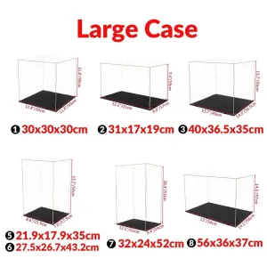 MOC NON  Display: 30/35/43/52/56cm Large Acrylic Display Case Dustproof Clear Box Cabinet for Action Figure Collectibles Model Doll Scale *A*