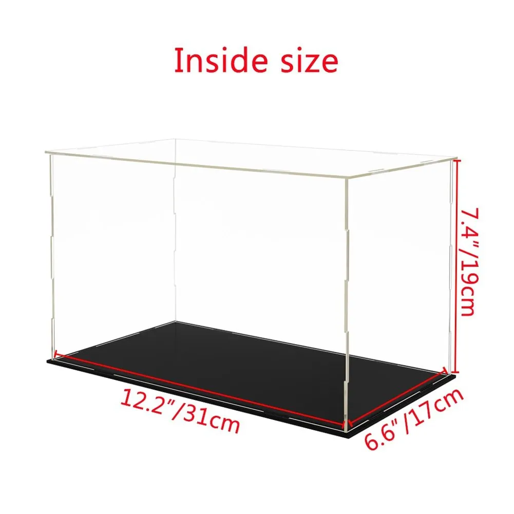 MOC NON  Display: 30/35/43/52/56cm Large Acrylic Display Case Dustproof Clear Box Cabinet for Action Figure Collectibles Model Doll Scale *A*