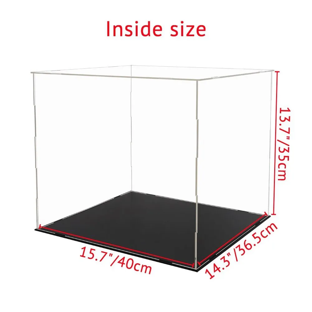 MOC NON  Display: 30/35/43/52/56cm Large Acrylic Display Case Dustproof Clear Box Cabinet for Action Figure Collectibles Model Doll Scale *A*