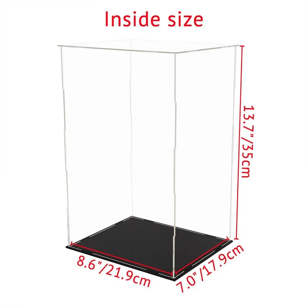 MOC NON  Display: 30/35/43/52/56cm Large Acrylic Display Case Dustproof Clear Box Cabinet for Action Figure Collectibles Model Doll Scale *A*