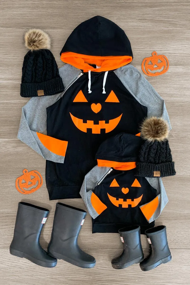 Mom & Me - Black Heart Jack-O'-Lantern Hoodie