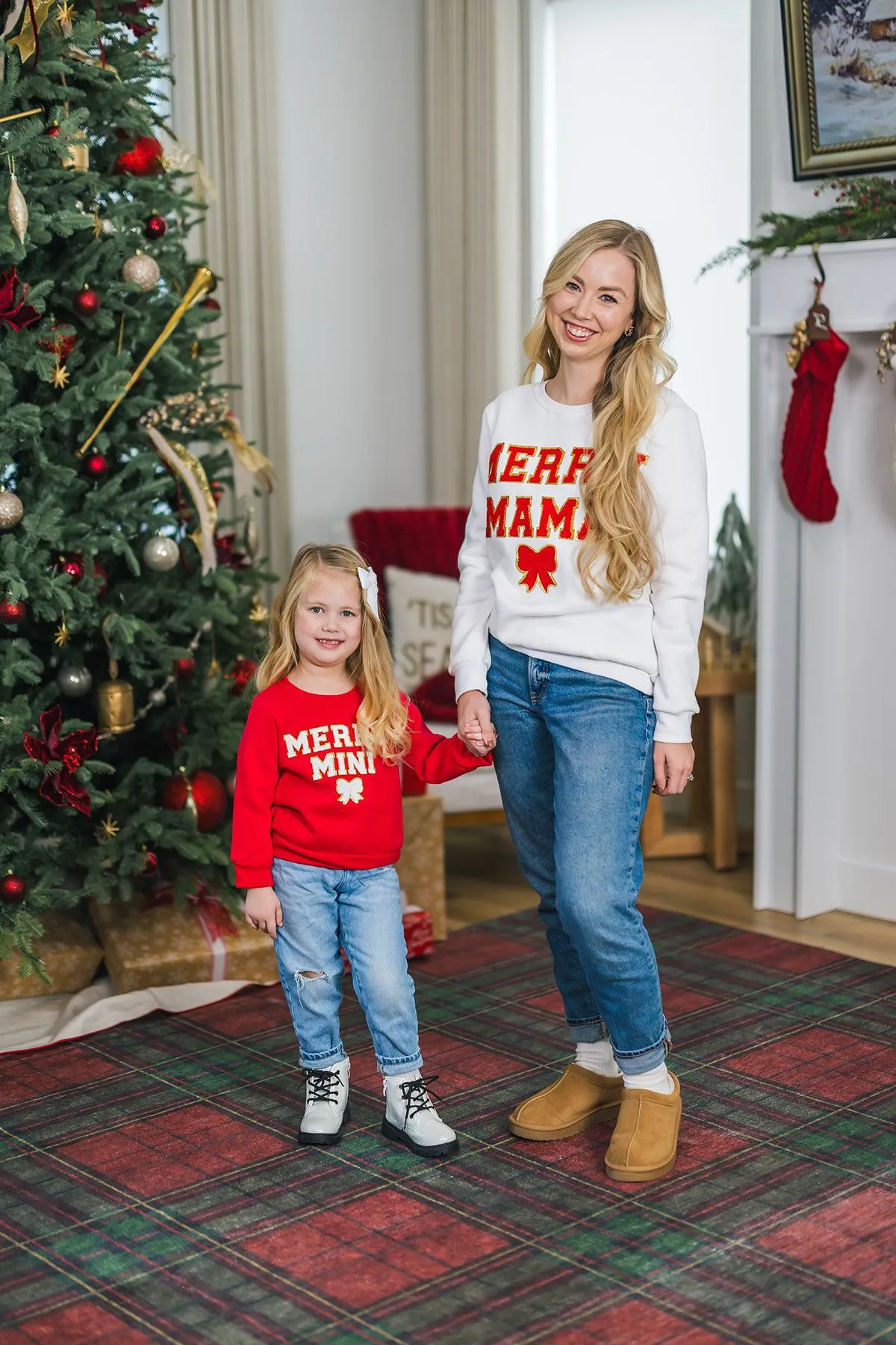 Mom & Me - "Merry Mama & Mini" Chenille Patch Top