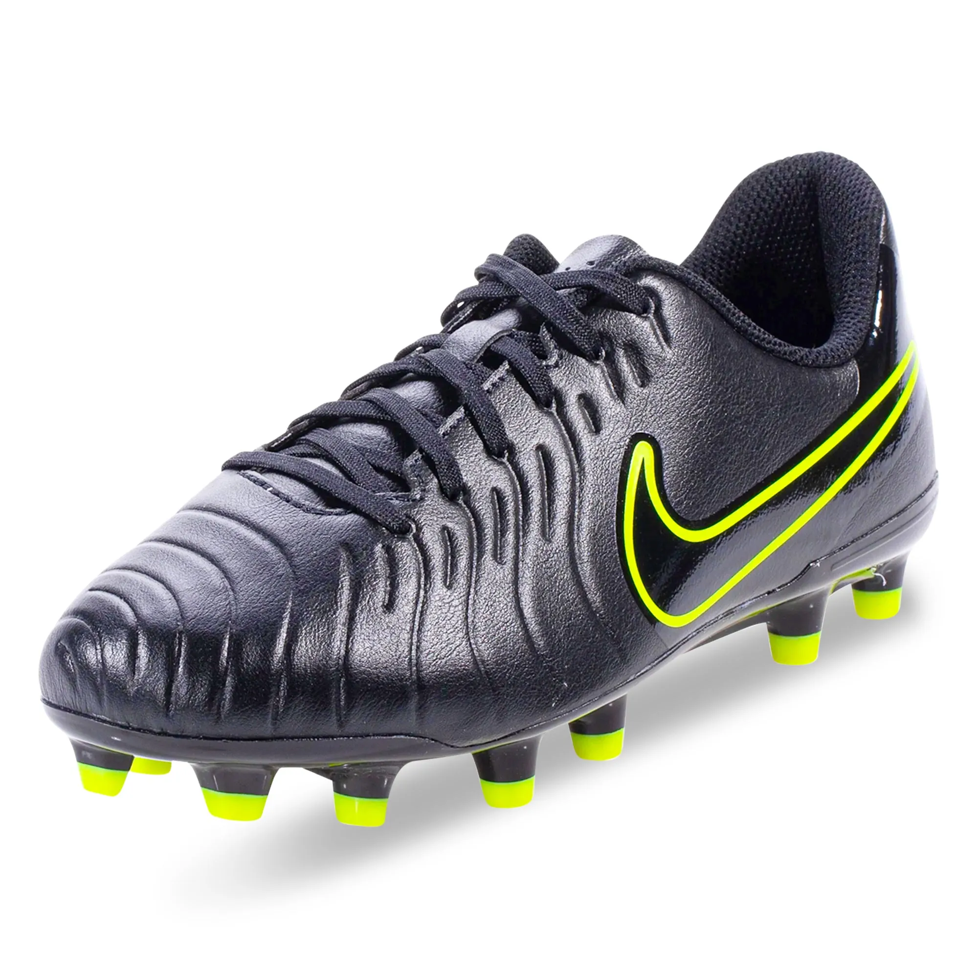 Nike Jr. Legend 10 Club FG/MG Soccer Cleats (Black/Volt)