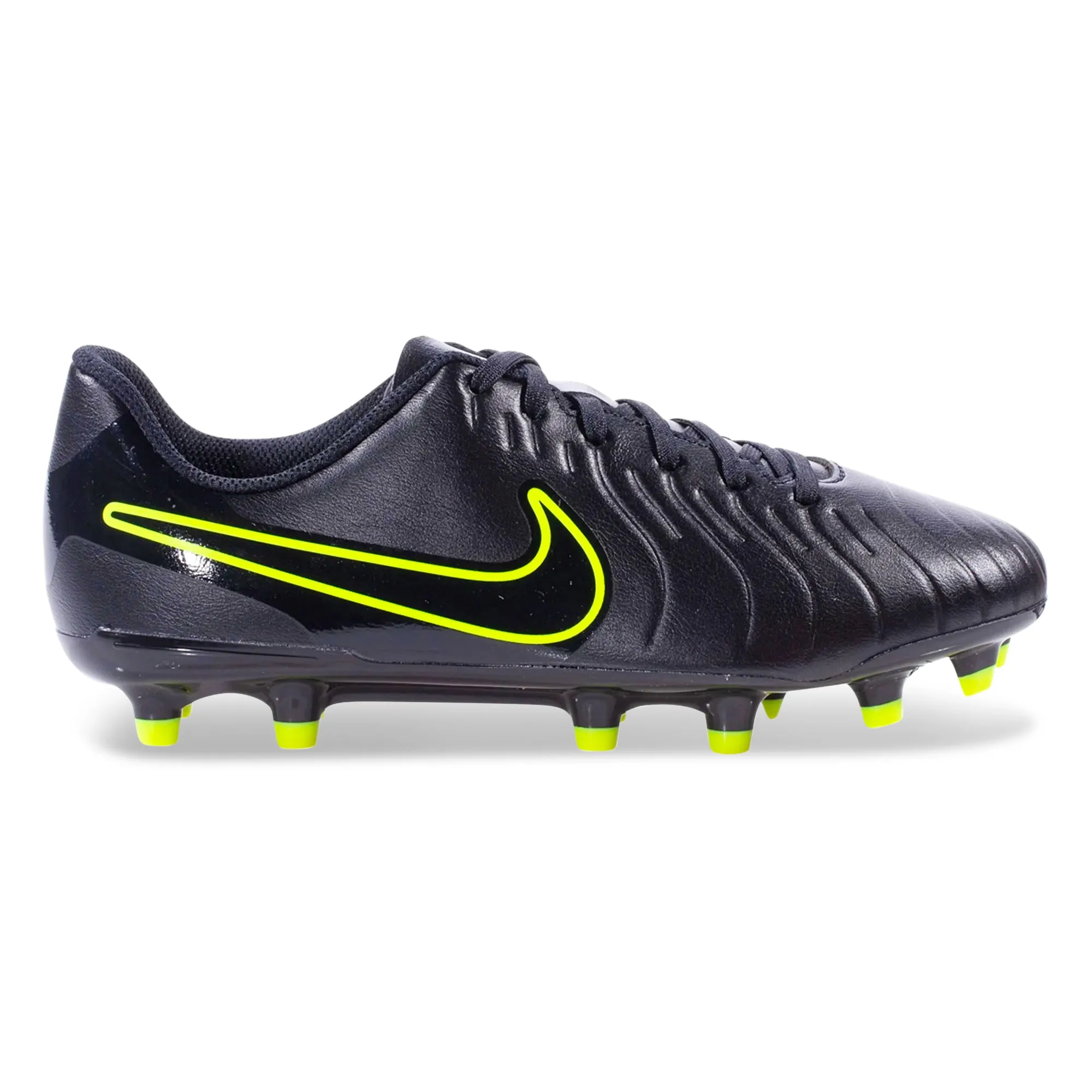 Nike Jr. Legend 10 Club FG/MG Soccer Cleats (Black/Volt)