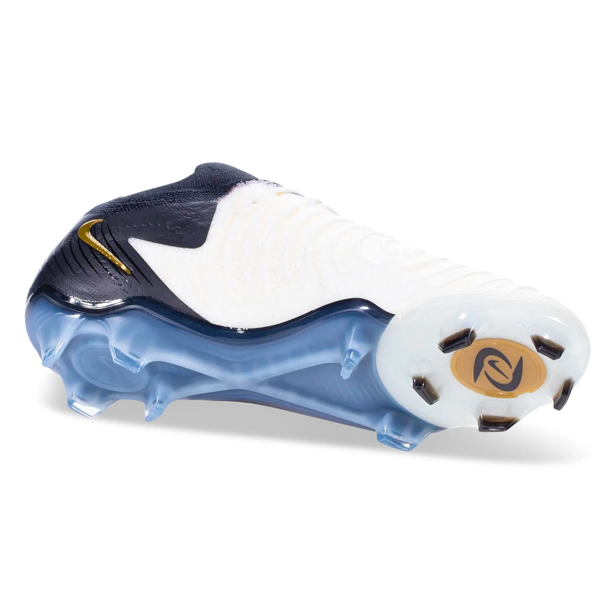 Nike Phantom GX II Elite Firm Ground Soccer Cleats (White/Black/Metallic Gold Coin)