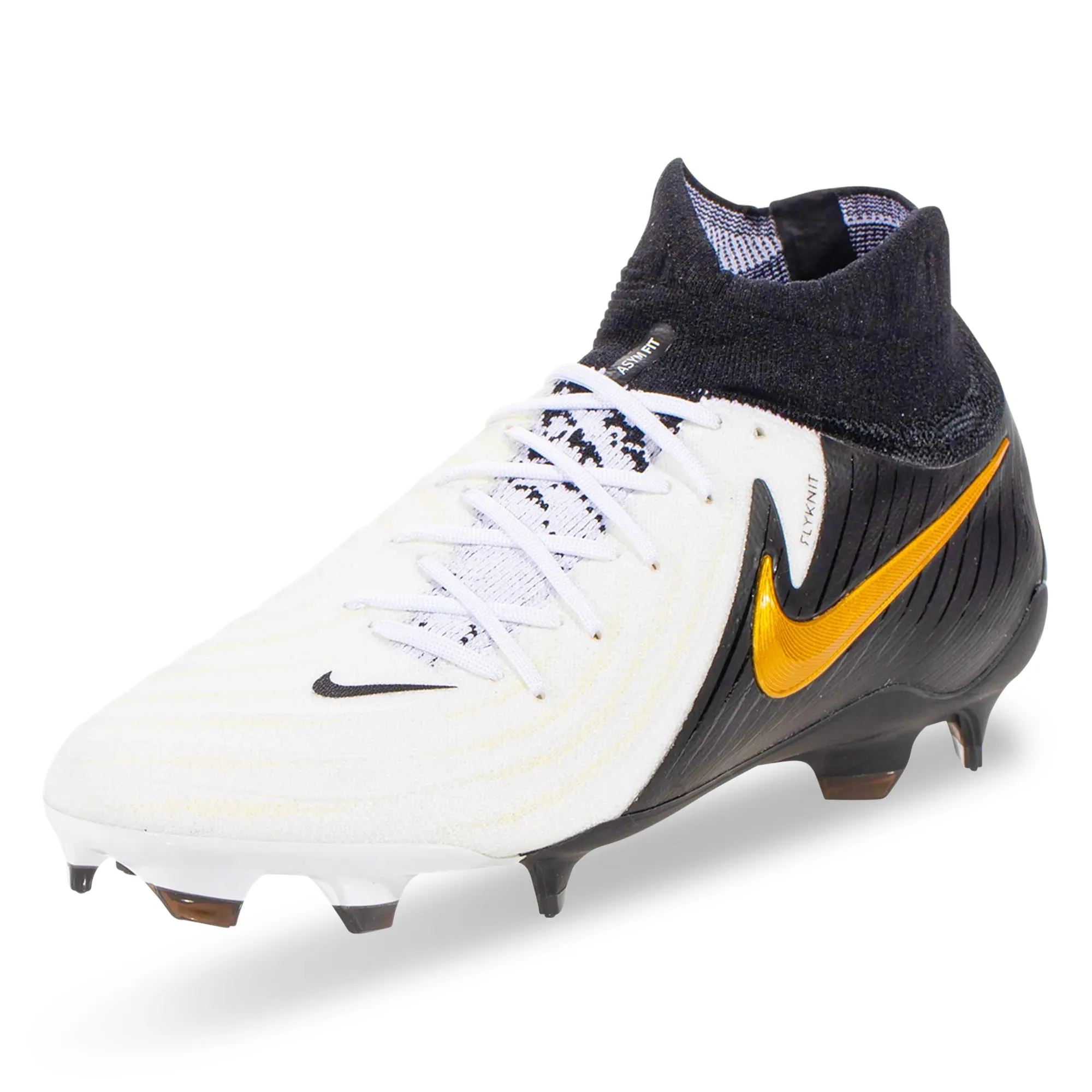 Nike Phantom Luna II Pro Firm Ground Soccer Cleats (White/Black/Metallic Gold Coin)