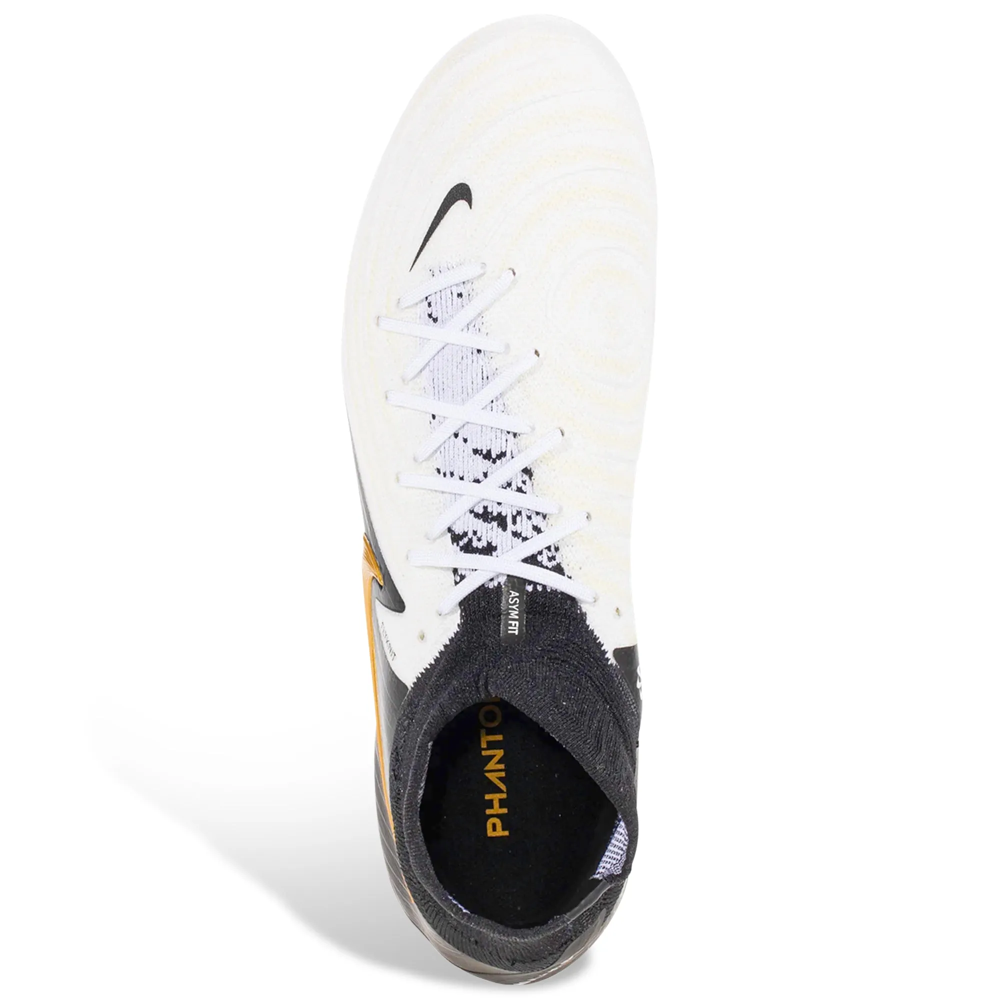 Nike Phantom Luna II Pro Firm Ground Soccer Cleats (White/Black/Metallic Gold Coin)