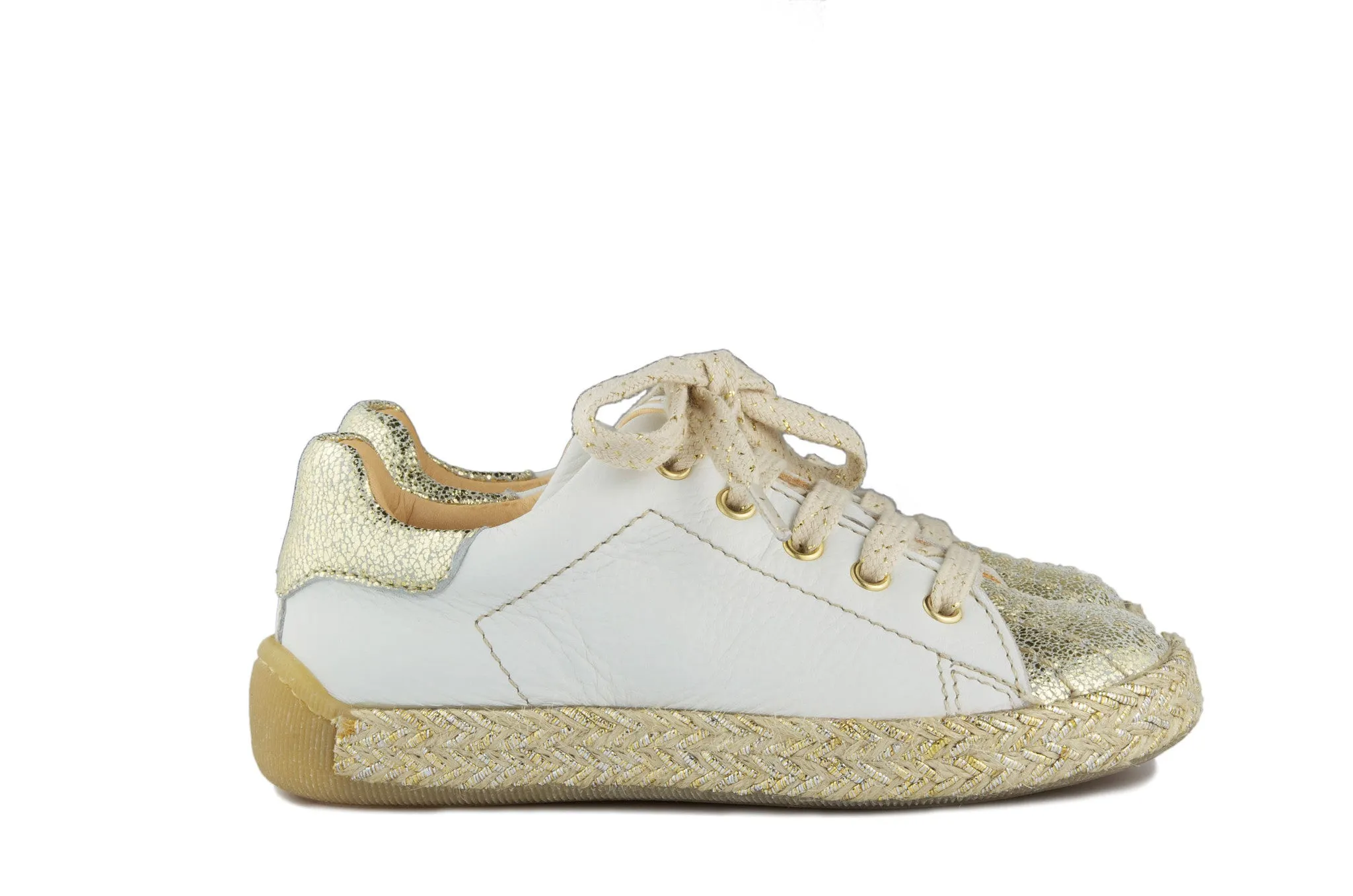 Ocra Girls White and Gold Trainer