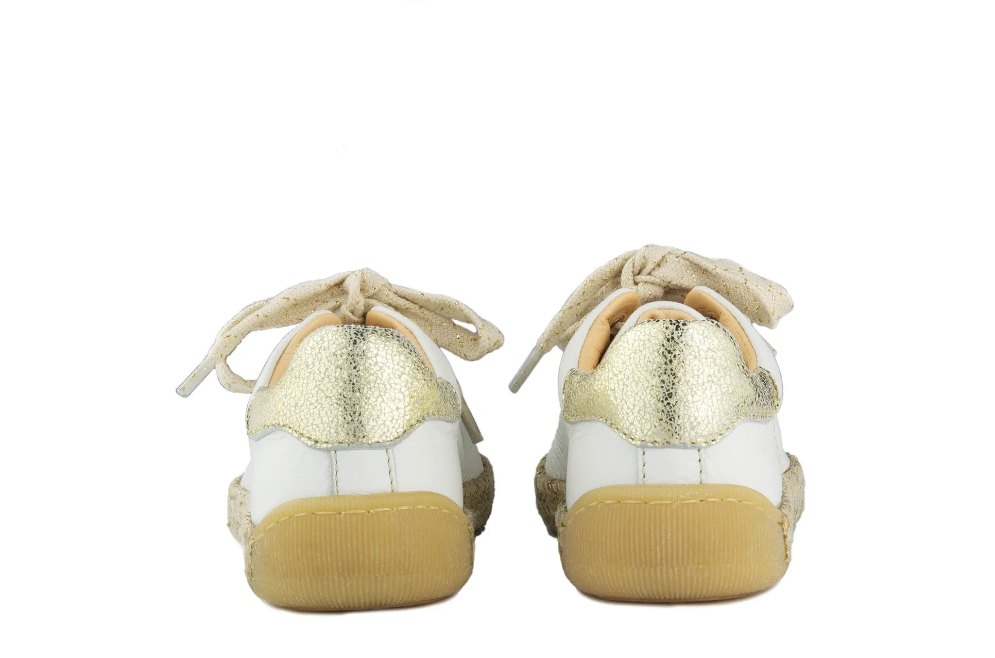 Ocra Girls White and Gold Trainer