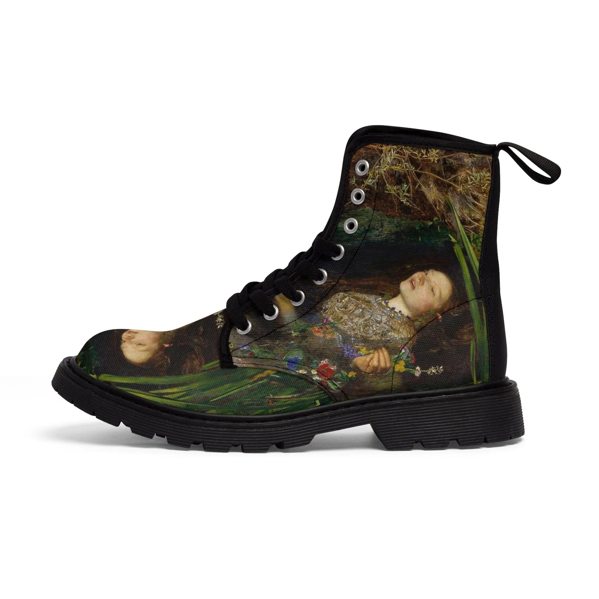 Ophelia , William Shakespeare - john everett millais Women's Canvas Boots