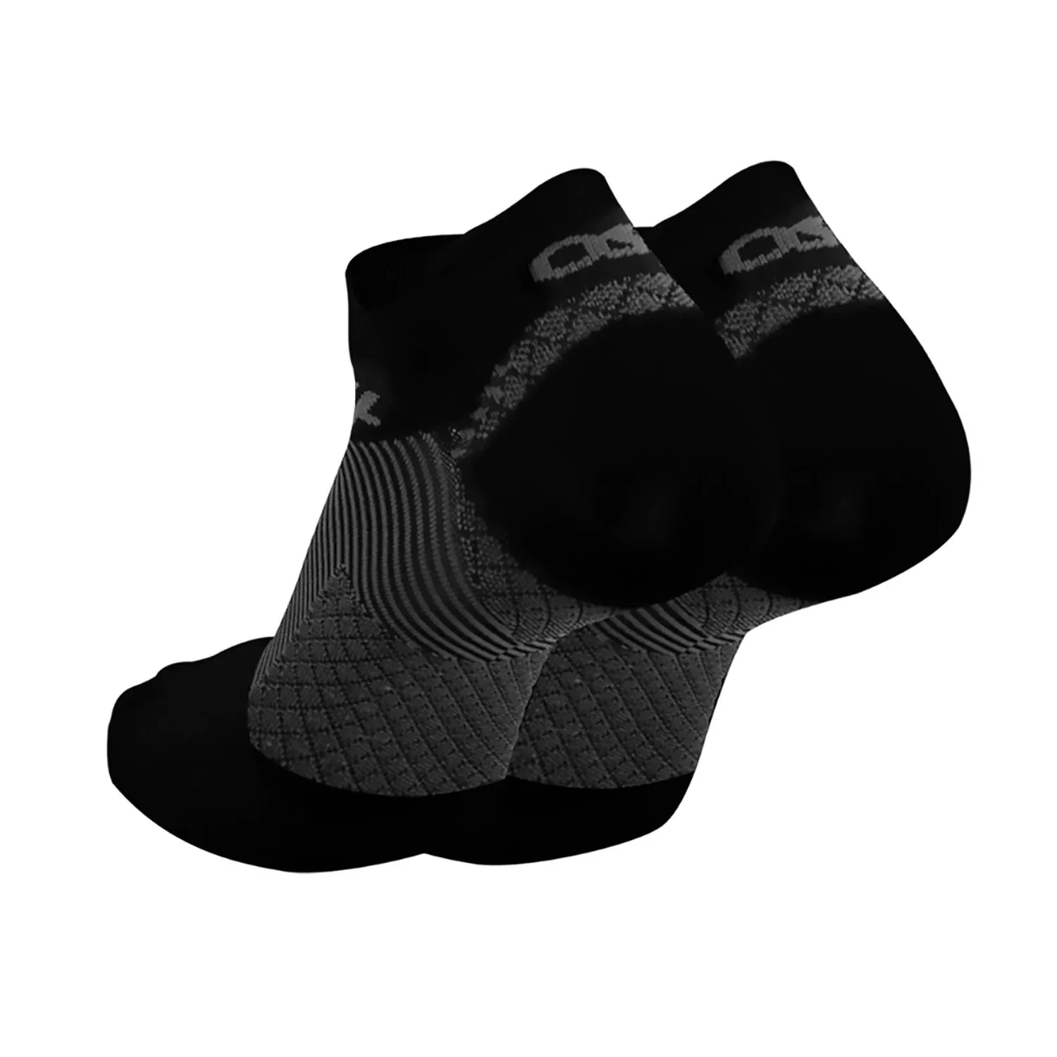 OS1st FS4 Plantar FascIItis Compression No Show Socks Black Unisex