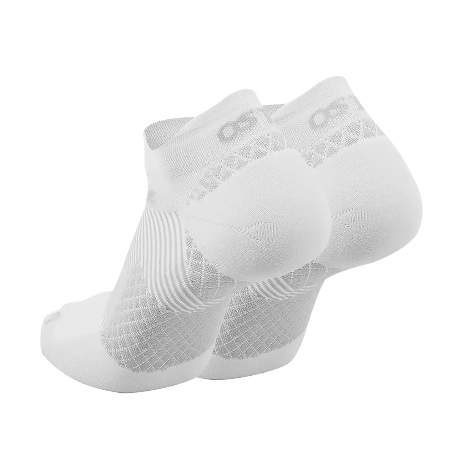 OS1st FS4 Plantar FascIItis Compression No Show Socks White Unisex