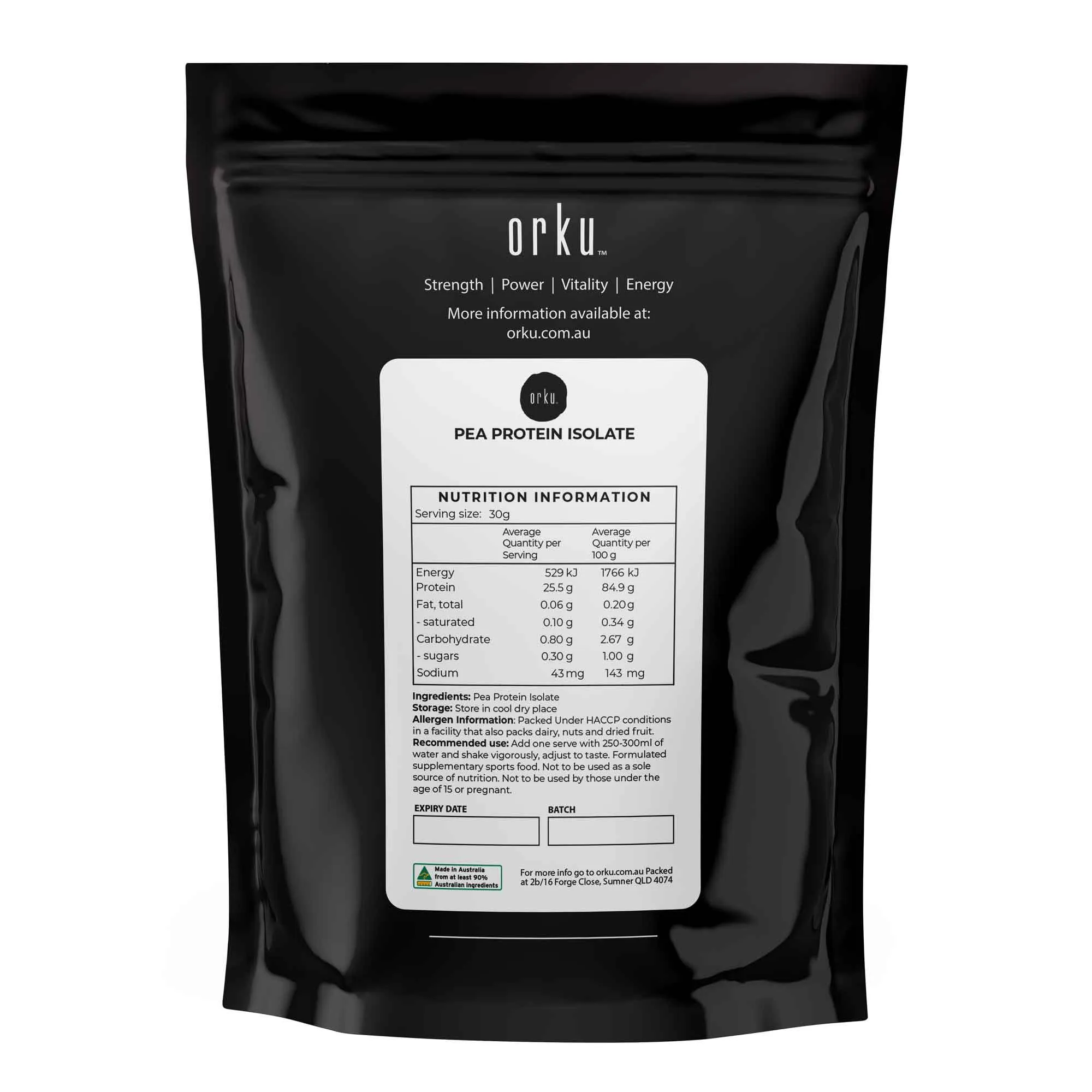 Pea Protein Isolate Powder - Plant Based Vegan Vegetarian Shake Supplement