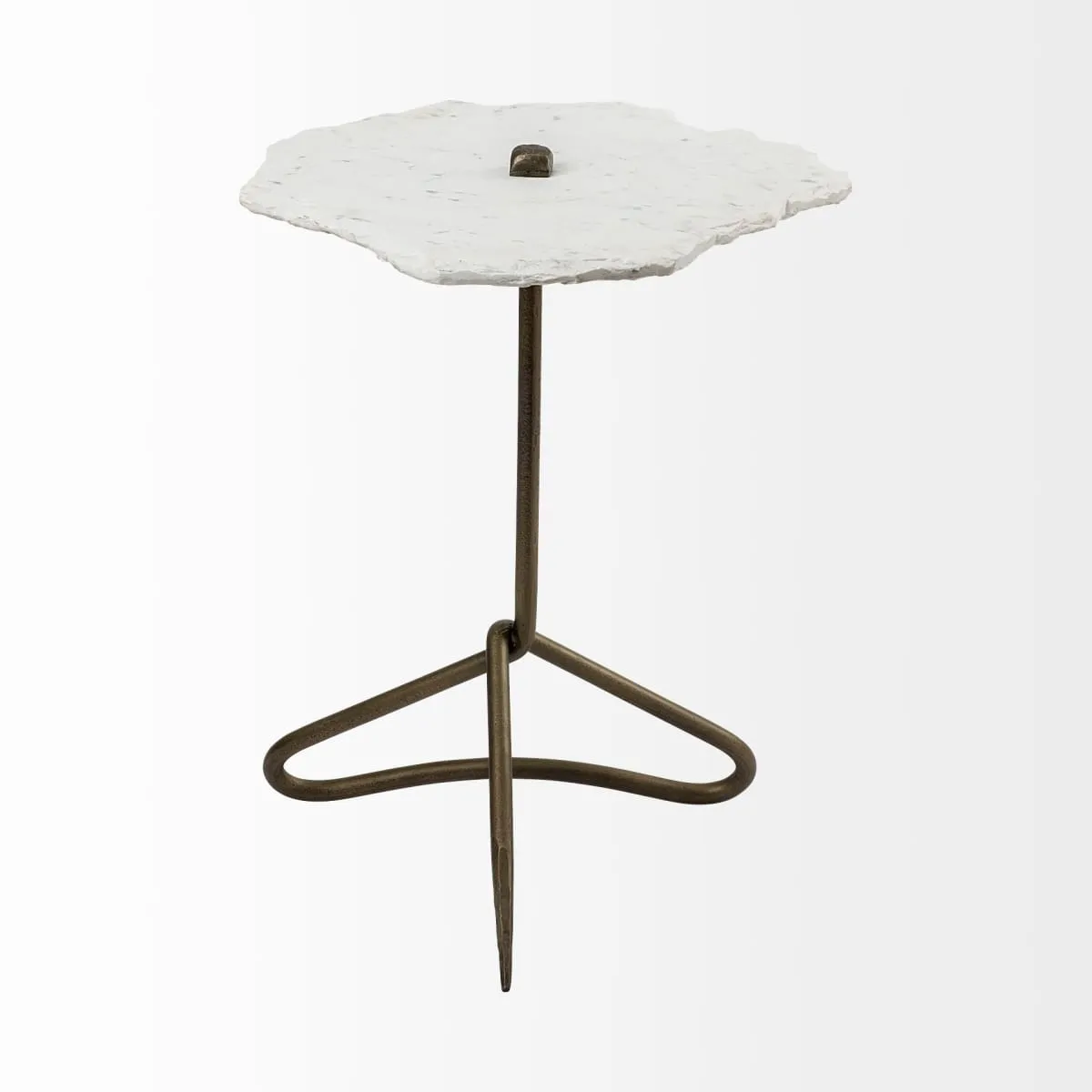 Pinera Accent Table White Marble | Gold Iron