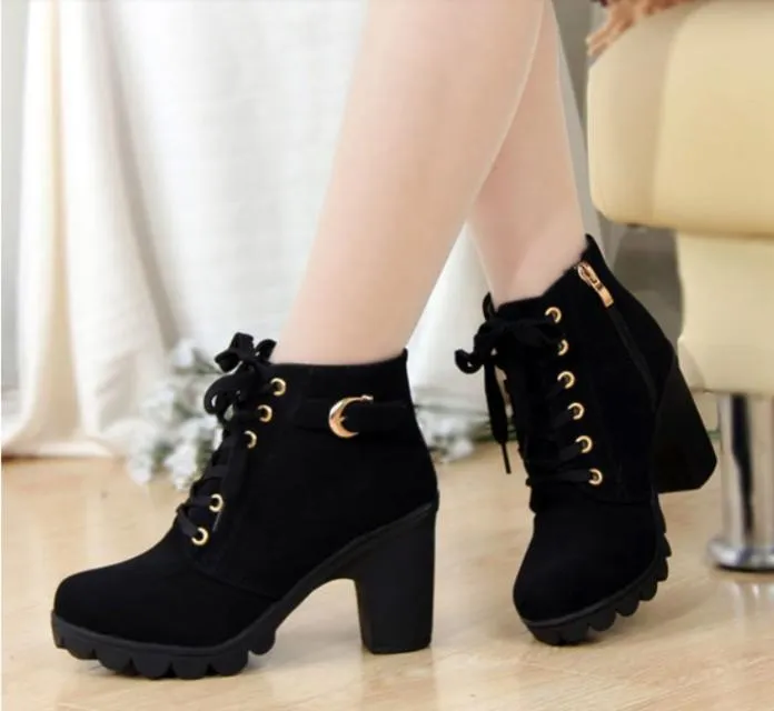 PU Leather High Heels Shoes