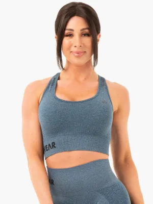 Seamless Staples Sports Bra - Teal Marl