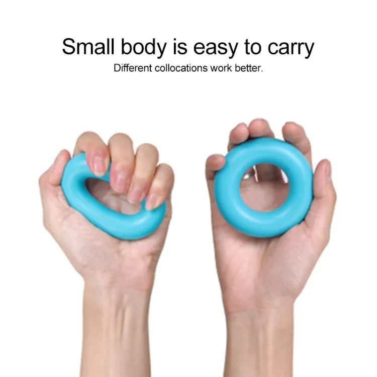 Silicone Grip Strength Finger Exercise Rehabilitation Silicone Ring(Blue (40lb))