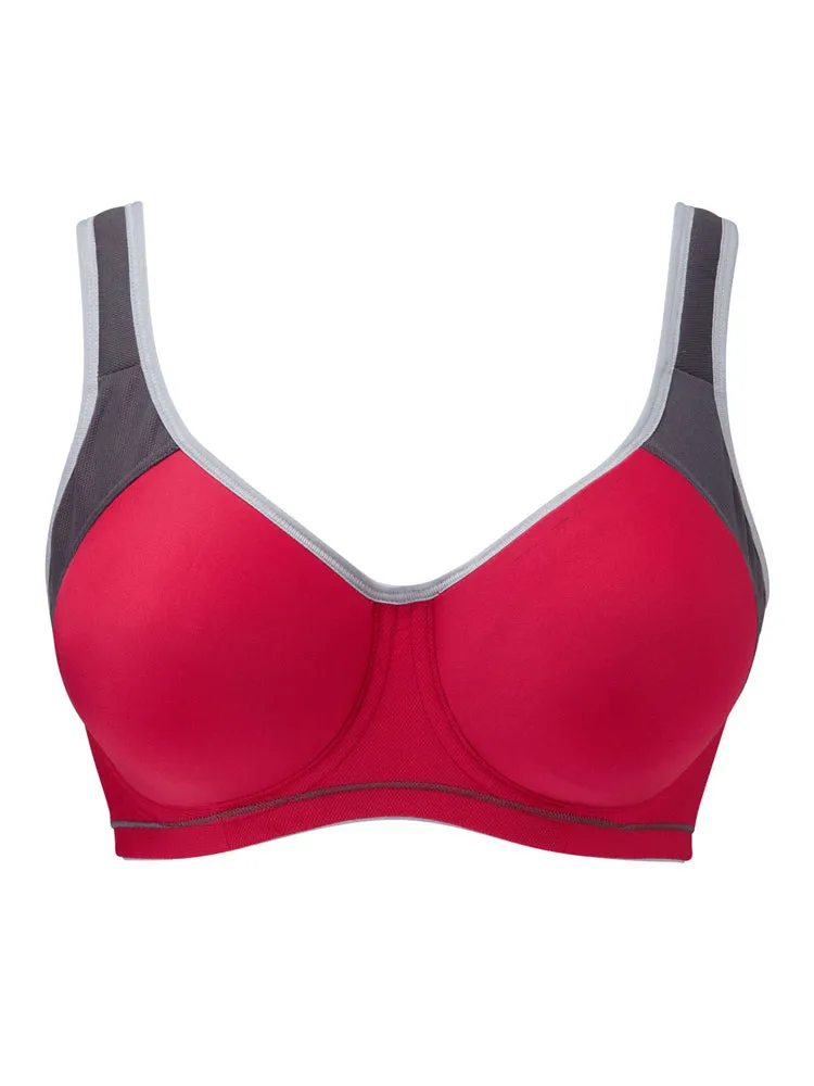 Sonic Moulded Spacer Sports Bra -  Hot Crimson