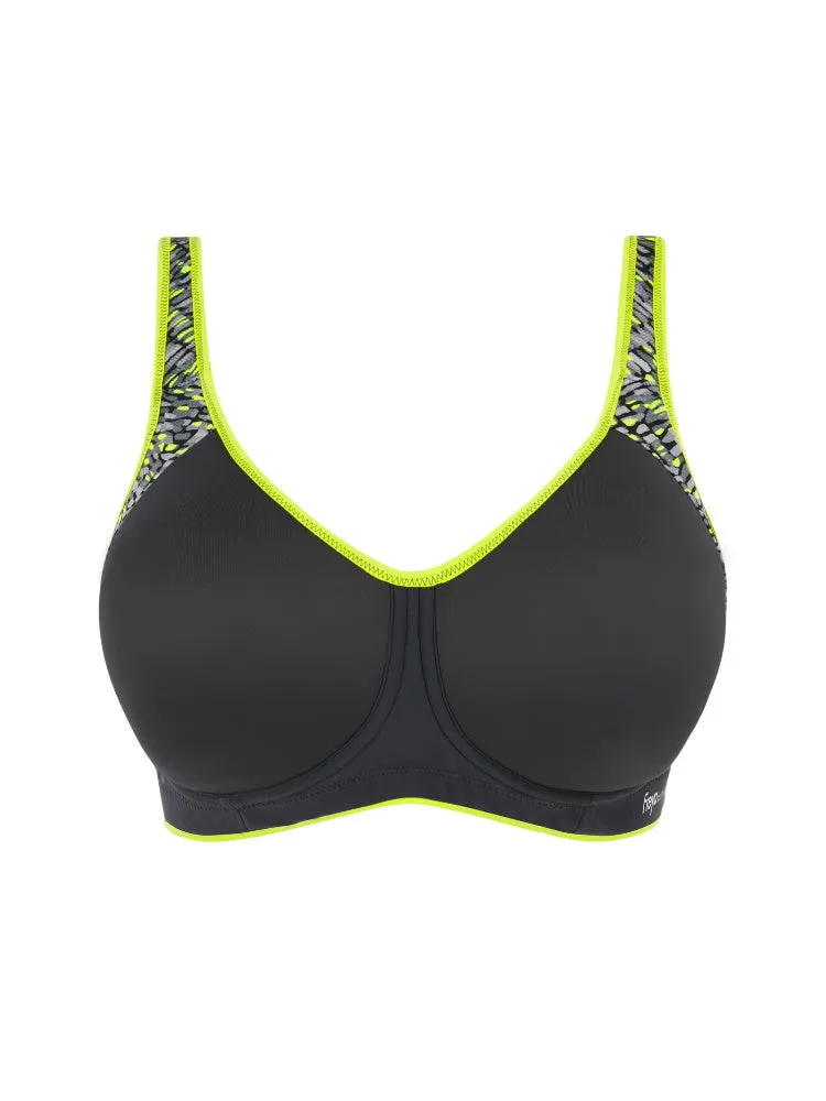 Sonic Moulded Spacer Sports Bra -  Lime Twist