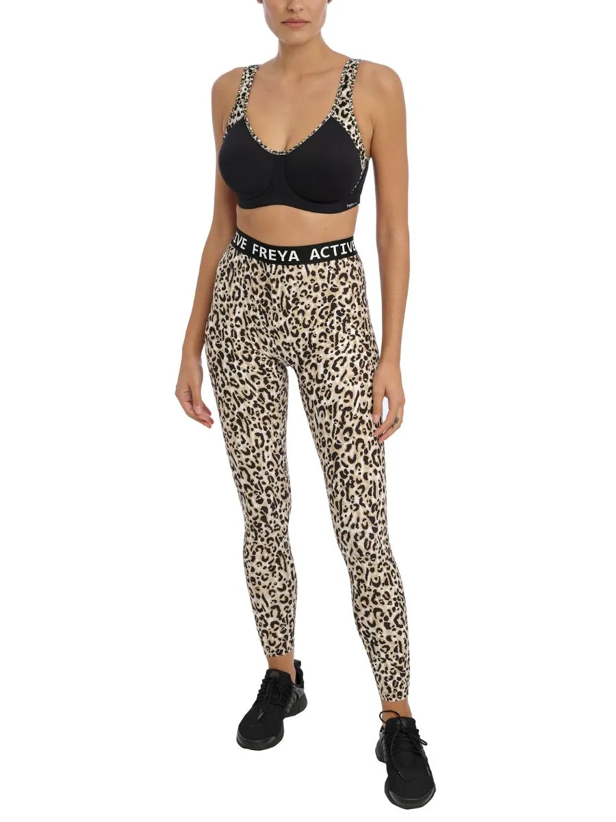 Sonic Moulded Spacer Sports Bra - Pure Leopard Black